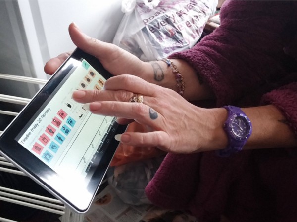 A ‘comfort timeline’ heating practice diary developed by Natalia Romero Herrera, TU Delft, being used here by a householder in Dartford, UK.