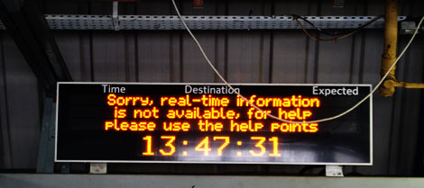 Display at Clapham Junction station